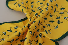 Load image into Gallery viewer, Dolce &amp; Gabbana Yellow Printed DG Logo Square Mens Handkerchief Scarf
