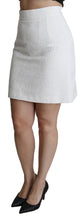 Load image into Gallery viewer, Dolce &amp; Gabbana Elegant White Floral Brocade Mini Skirt
