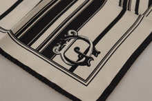 Load image into Gallery viewer, Dolce &amp; Gabbana White Stripes DG Logo Square Handkerchief Scarf
