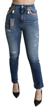 Load image into Gallery viewer, Dolce &amp; Gabbana Enchanted Crystal Studded Blue Jeans
