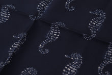 Load image into Gallery viewer, Dolce &amp; Gabbana Blue Seahorse DG Printed Square Handkerchief Scarf
