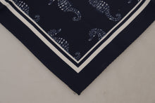 Load image into Gallery viewer, Dolce &amp; Gabbana Blue Seahorse DG Printed Square Handkerchief Scarf
