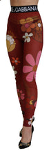 Load image into Gallery viewer, Dolce &amp; Gabbana Floral Red High Waist Leggings
