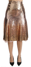 Load image into Gallery viewer, Dolce &amp; Gabbana Gold Sequined High Waist Skirt
