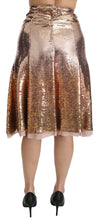 Load image into Gallery viewer, Dolce &amp; Gabbana Gold Sequined High Waist Skirt
