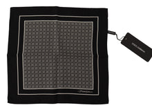 Load image into Gallery viewer, Dolce &amp; Gabbana Black Geometric Patterned Square Handkerchief Scarf
