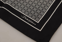 Load image into Gallery viewer, Dolce &amp; Gabbana Black Geometric Patterned Square Handkerchief Scarf
