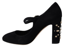 Load image into Gallery viewer, Dolce &amp; Gabbana Elegant Black Suede Mary Janes Pumps
