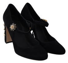 Load image into Gallery viewer, Dolce &amp; Gabbana Elegant Black Suede Mary Janes Pumps
