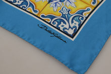 Load image into Gallery viewer, Dolce &amp; Gabbana Elegant Majolica Blue Silk Men&#39;s Scarf
