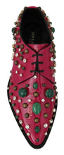 Load image into Gallery viewer, Dolce &amp; Gabbana Fuchsia Pink Crystal Patent Flats
