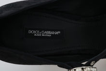 Load image into Gallery viewer, Dolce &amp; Gabbana Elegant Black Crystal Brocade Pumps
