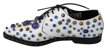 Load image into Gallery viewer, Dolce &amp; Gabbana Elegant White Leather Dress Shoes With Crystals
