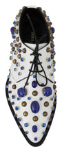 Load image into Gallery viewer, Dolce &amp; Gabbana Elegant White Leather Dress Shoes With Crystals
