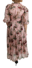 Load image into Gallery viewer, Dolce &amp; Gabbana Elegant Pink Bengal Cat Print A-Line Maxi Dress
