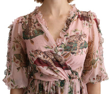 Load image into Gallery viewer, Dolce &amp; Gabbana Elegant Pink Bengal Cat Print A-Line Maxi Dress
