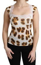 Load image into Gallery viewer, Roberto Cavalli White Brown Camisole Underwear Blouse
