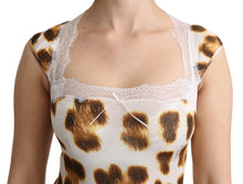 Load image into Gallery viewer, Roberto Cavalli White Brown Camisole Underwear Blouse
