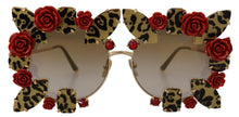 Load image into Gallery viewer, Dolce &amp; Gabbana Elegant Round Rose-Embellished Sunglasses
