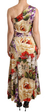 Load image into Gallery viewer, Dolce &amp; Gabbana Beige One Shoulder Floral Mid Length Dress
