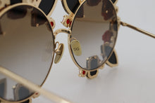 Load image into Gallery viewer, Dolce &amp; Gabbana Elegant Round Rose-Embellished Sunglasses
