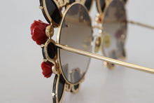 Load image into Gallery viewer, Dolce &amp; Gabbana Elegant Round Rose-Embellished Sunglasses
