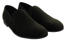 Load image into Gallery viewer, Dolce &amp; Gabbana Green Velvet Slip On Mens Loafers Shoes
