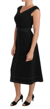Load image into Gallery viewer, Dolce &amp; Gabbana Elegant Black Sheath Wool Dress
