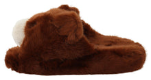 Load image into Gallery viewer, Dolce &amp; Gabbana Teddy Bear Embellished Brown Loafers
