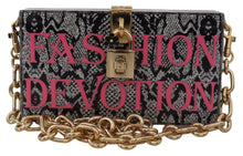 Load image into Gallery viewer, Dolce &amp; Gabbana Gray Resin Dolce Box Clutch with Gold Details
