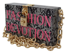 Load image into Gallery viewer, Dolce &amp; Gabbana Gray Resin Dolce Box Clutch with Gold Details
