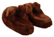 Load image into Gallery viewer, Dolce &amp; Gabbana Teddy Bear Embellished Brown Loafers
