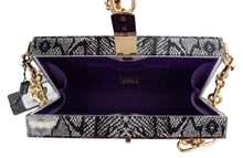 Load image into Gallery viewer, Dolce &amp; Gabbana Gray Resin Dolce Box Clutch with Gold Details
