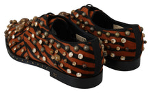 Load image into Gallery viewer, Dolce &amp; Gabbana Tiger Pattern Crystal Embellished Flats
