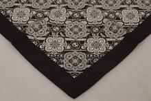 Load image into Gallery viewer, Dolce &amp; Gabbana Black Patterned DG Printed Square Handkerchief Scarf
