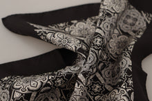 Load image into Gallery viewer, Dolce &amp; Gabbana Black Patterned DG Printed Square Handkerchief Scarf
