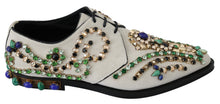 Load image into Gallery viewer, Dolce &amp; Gabbana Elegant White Suede Dress Flats with Crystals
