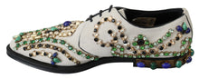 Load image into Gallery viewer, Dolce &amp; Gabbana Elegant White Suede Dress Flats with Crystals
