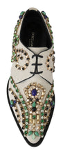 Load image into Gallery viewer, Dolce &amp; Gabbana Elegant White Suede Dress Flats with Crystals
