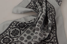 Load image into Gallery viewer, Dolce &amp; Gabbana Grey Patterned Square Mens Handkerchief Silk Scarf
