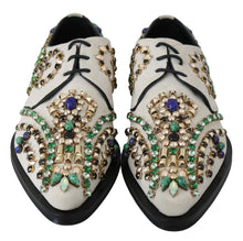 Load image into Gallery viewer, Dolce &amp; Gabbana Elegant White Suede Dress Flats with Crystals
