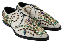 Load image into Gallery viewer, Dolce &amp; Gabbana Elegant White Suede Dress Flats with Crystals
