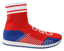 Load image into Gallery viewer, Dolce &amp; Gabbana Blue Red Sorrento Logo Sneakers Socks Shoes
