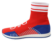 Load image into Gallery viewer, Dolce &amp; Gabbana Blue Red Sorrento Logo Sneakers Socks Shoes
