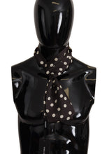 Load image into Gallery viewer, Dolce &amp; Gabbana Brown White Polka Dots Shawl Warm Neck Wrap Scarf
