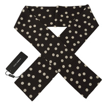 Load image into Gallery viewer, Dolce &amp; Gabbana Brown White Polka Dots Shawl Warm Neck Wrap Scarf
