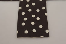 Load image into Gallery viewer, Dolce &amp; Gabbana Brown White Polka Dots Shawl Warm Neck Wrap Scarf
