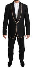 Load image into Gallery viewer, Dolce &amp; Gabbana Elegant Black Silk-Blend 3 Piece Suit
