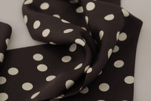 Load image into Gallery viewer, Dolce &amp; Gabbana Brown White Polka Dots Shawl Warm Neck Wrap Scarf
