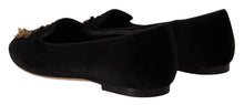 Load image into Gallery viewer, Dolce &amp; Gabbana Black DG Sacred Heart Patch Slip On Flat Shoes
